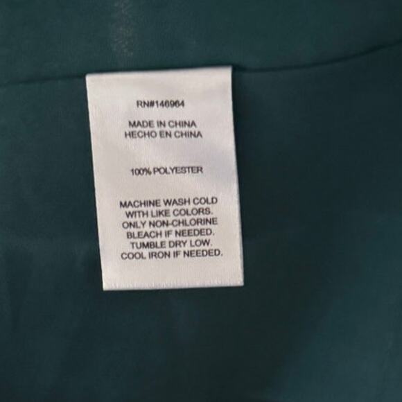 GREY COLLECTIVE NWT Hi-Neck Ruffle Sleeve Smocked Tiered Maxi Dress L TEAL - Picture 9 of 11